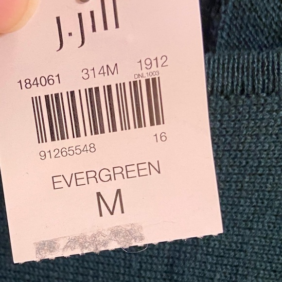 J Jill evergreen midi swing dress knit long sleeve Medium NWT - Picture 8 of 8